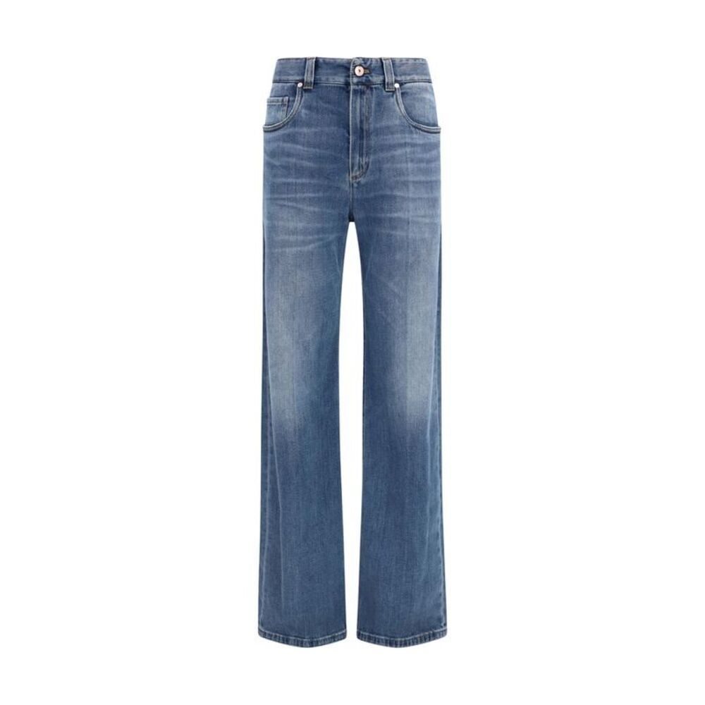 Brunello Cucinelli Blue Cotton Relaxed Fit Women's Jeans